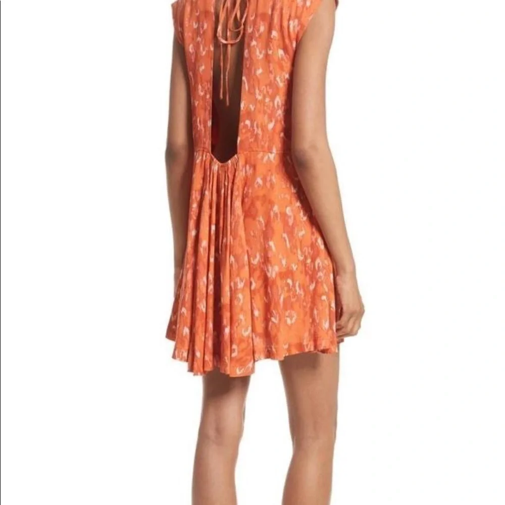 NWT Free People Orange and Red Pocket Dress